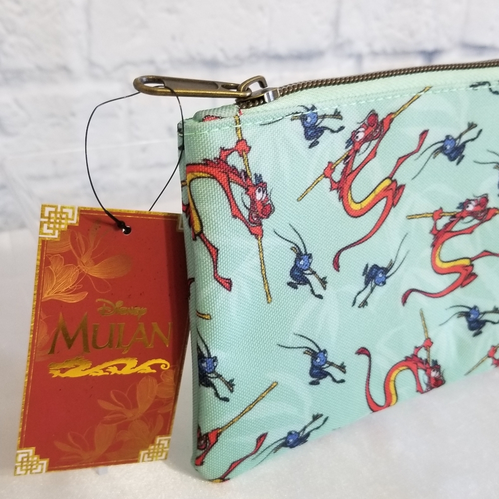 Loungefly Mulan Companion Friend Mushu Dragon Crikee Zip Disney Travel Pouch New - Picture 10 of 16